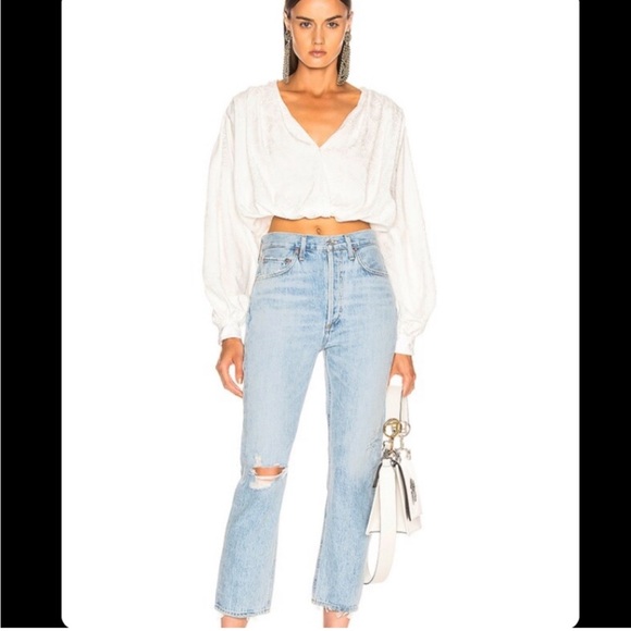 Agolde Riley High Rise Straight Crop Jeans in Color: Shatter, Size 29 - Picture 1 of 11